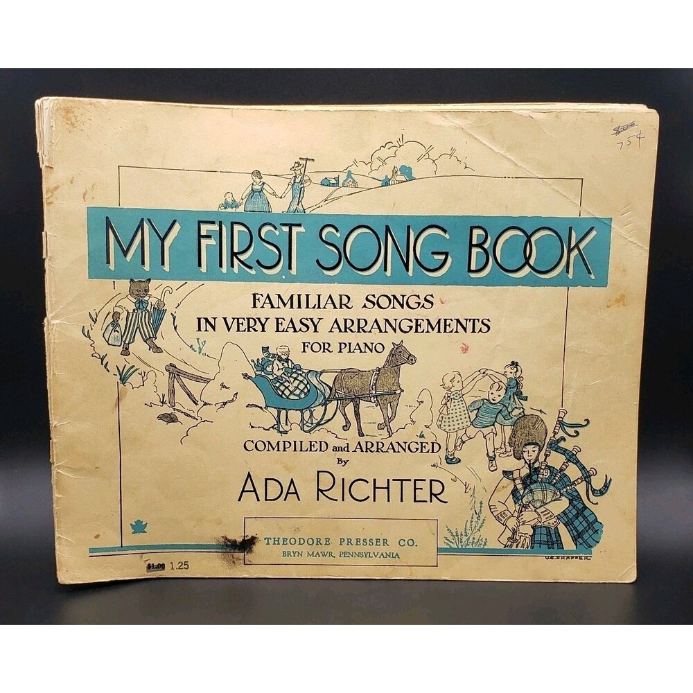 My First Song Book, Ada Richter, 1937 Piano Music Book Easy Arrangements